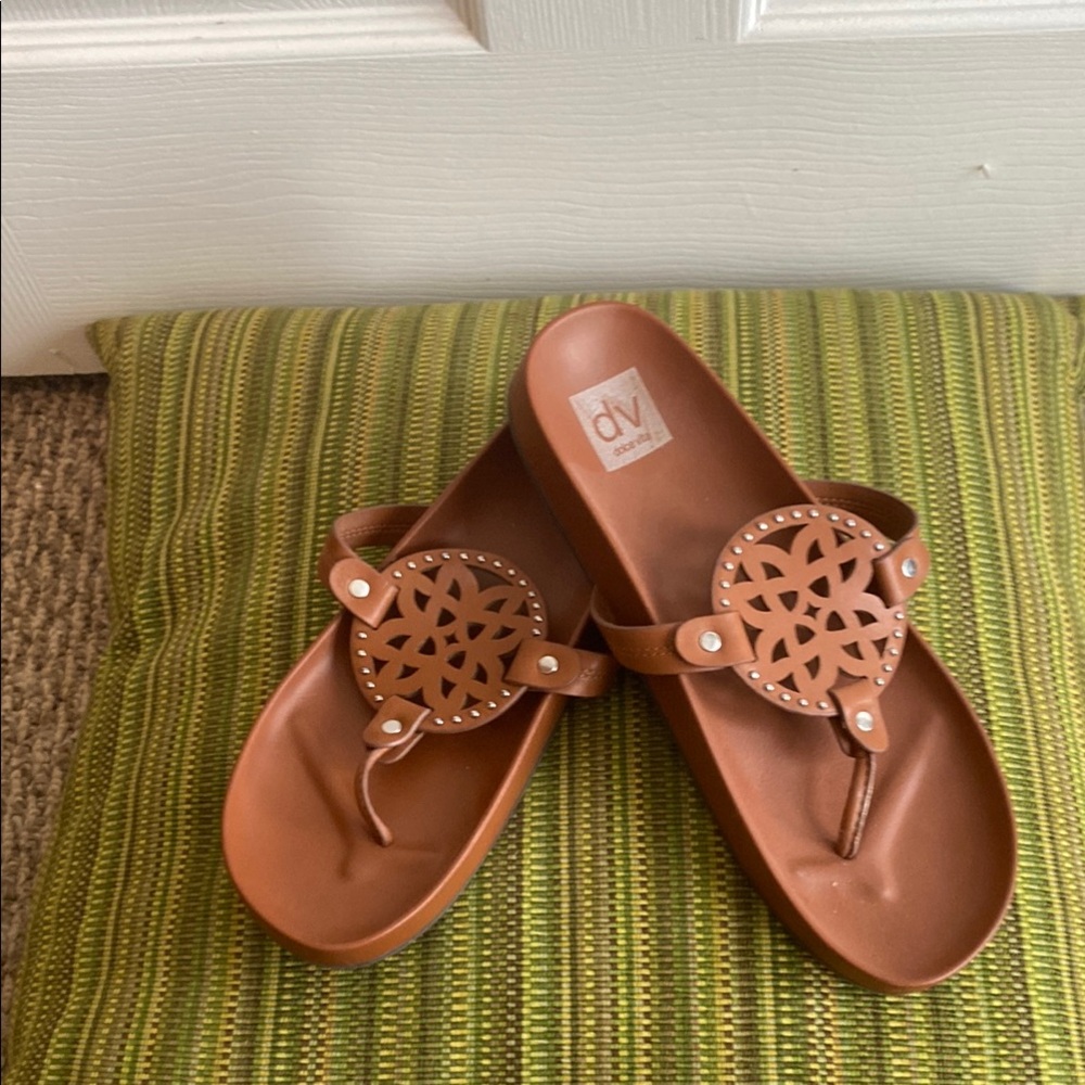 DV by Dolce Vita Brown Sandals with Medallion Design